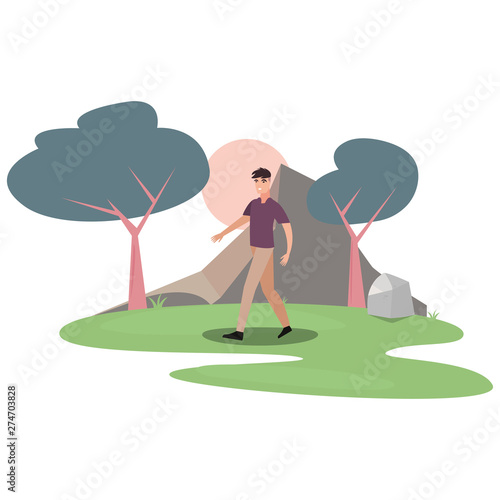 man character in the park outdoor