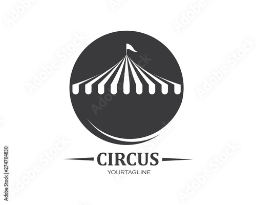 Circus tent logo template Vector