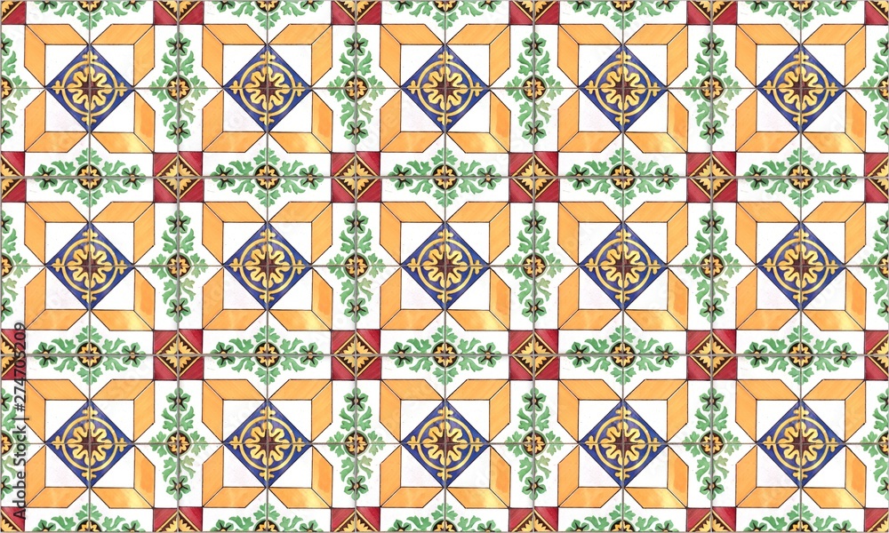 Seamless Portugal or Spain Azulejo Wall Tile Background. High Resolution. Seamless Portugal or Spain Azulejo Wall Tile Background. High Resolution.