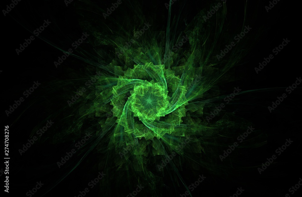 fractal illustration of green object
