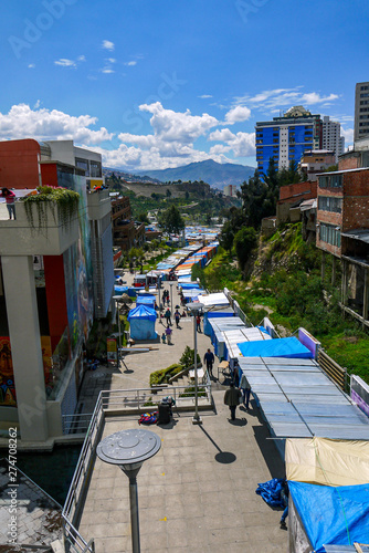 Colorful bolivian bazaar in La Paz