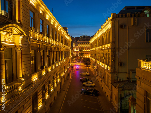 Obraz na plátně Evening View of the Old City in Baku, Azerbaijan.