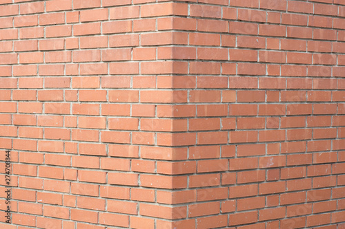 red brick wall background with angle