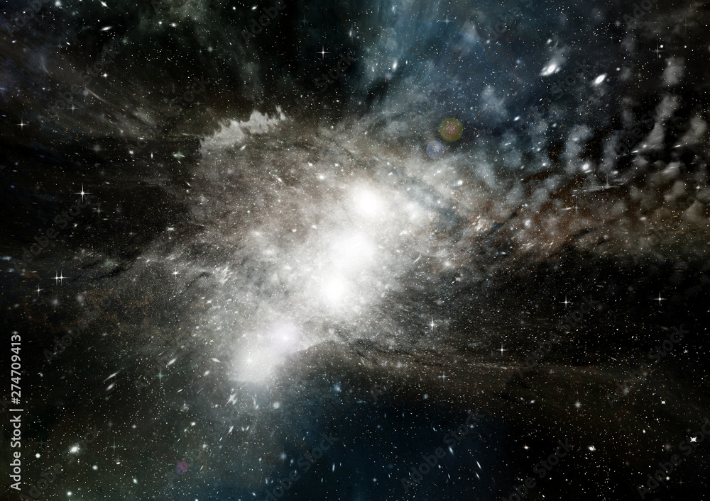 galaxy in a free space. 3D rendering