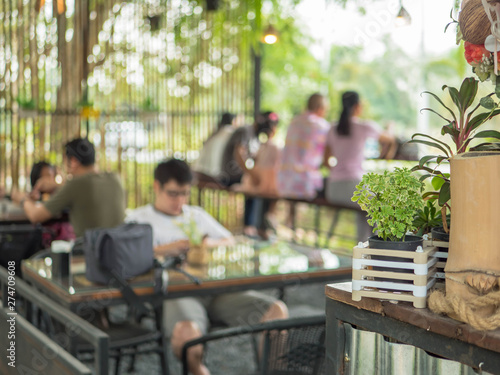 April 29, 2019, the atmosphere in the restaurant during the summer, there are people waiting for food.