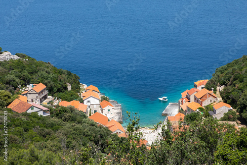 Obraz na płótnie Small picturesque village Lucica on island Lastovo in Croatia, Mediterranean landscape w salonie