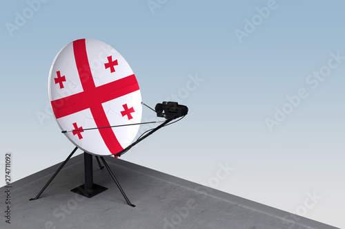 satellite dish with the flag of Georgia