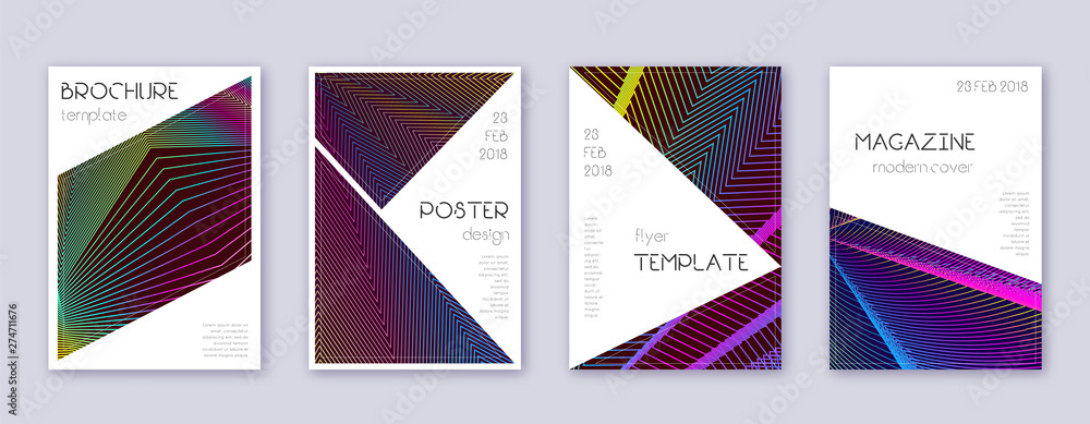 Triangle brochure design template set. Rainbow abs Triangle brochure design template set. Rainbow abs