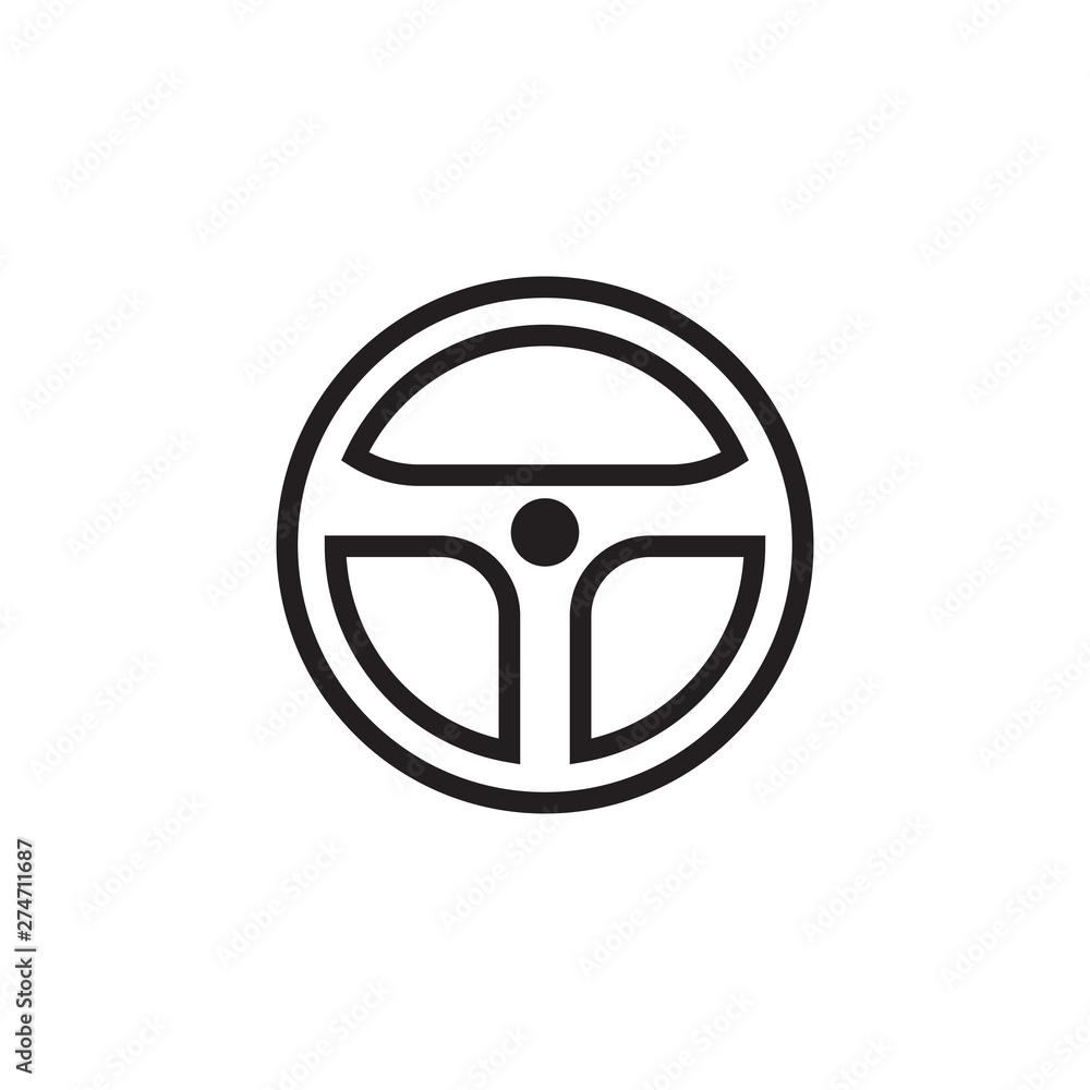 Steering car logo design vector template Steering car logo design vector template