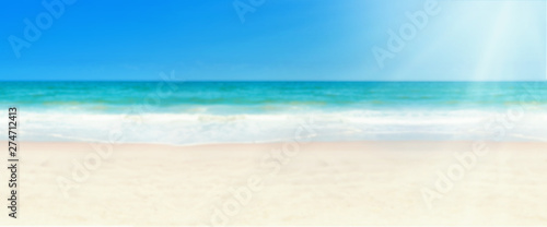 Fototapeta Naklejka Na Ścianę i Meble -  Tropical beach and sunshine. Travel summer holiday background