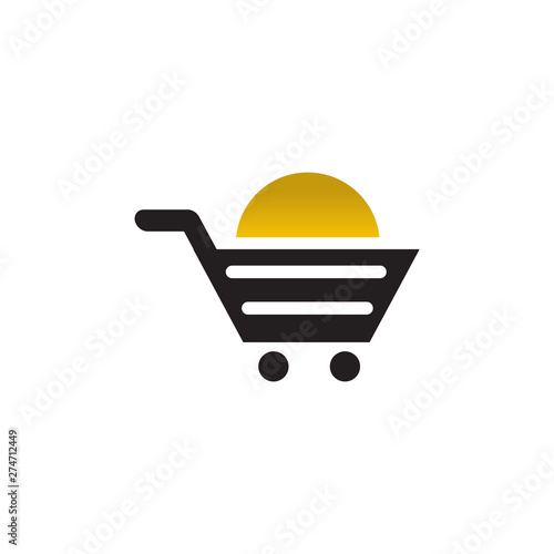 Shopping cart trolley logo icon design vector template