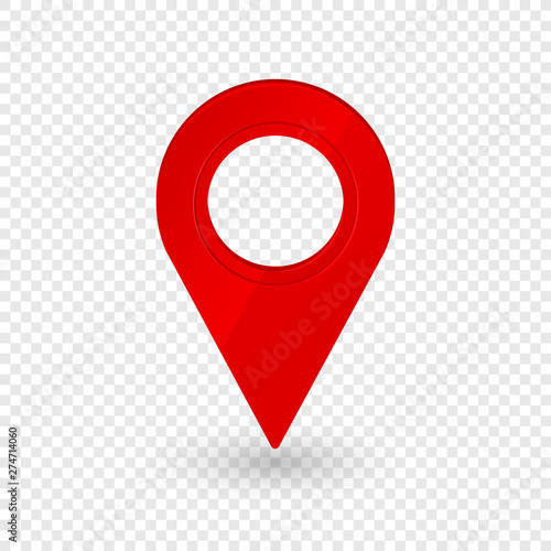 Map location pointer 3d arrow. Navigation icon for web, banner, logo or badge. Vector Illustration.