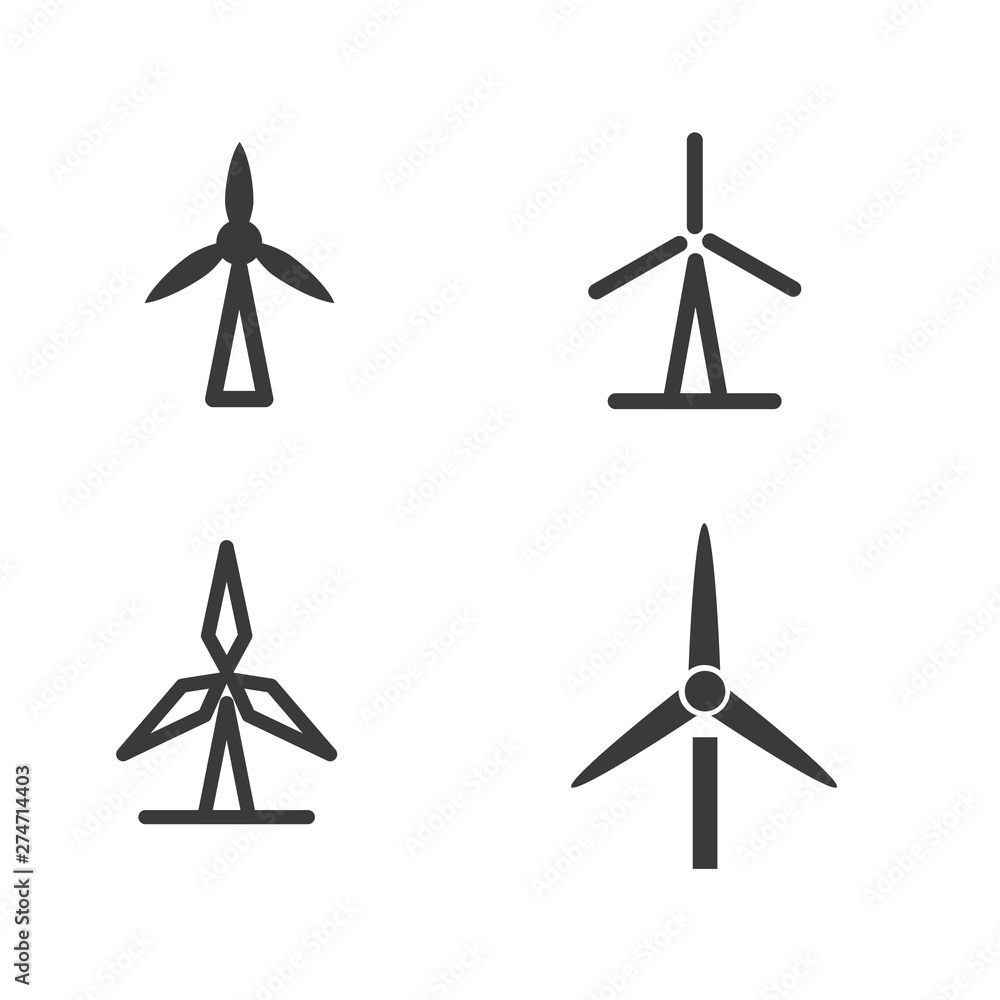 Wind turbine vector illustration concept with line design Wind turbine vector illustration concept with line design