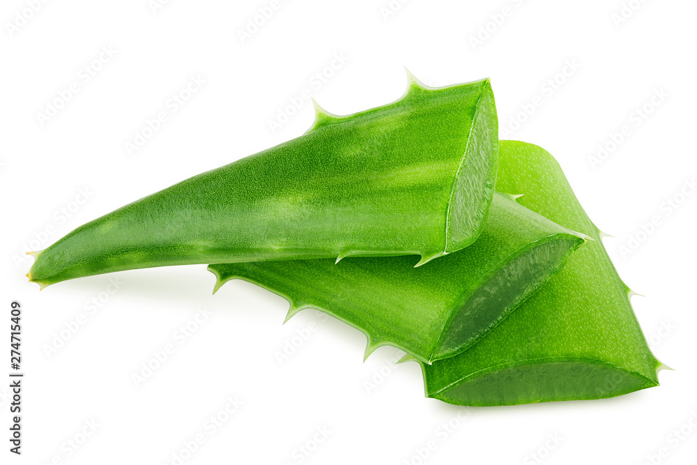 Aloe vera, slice, isolated on white background, clipping path, full depth of field Aloe vera, slice, isolated on white background, clipping path, full depth of field