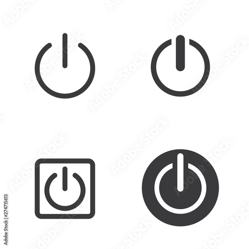 Power or shutdown icon with black color suitable for interface or web design 