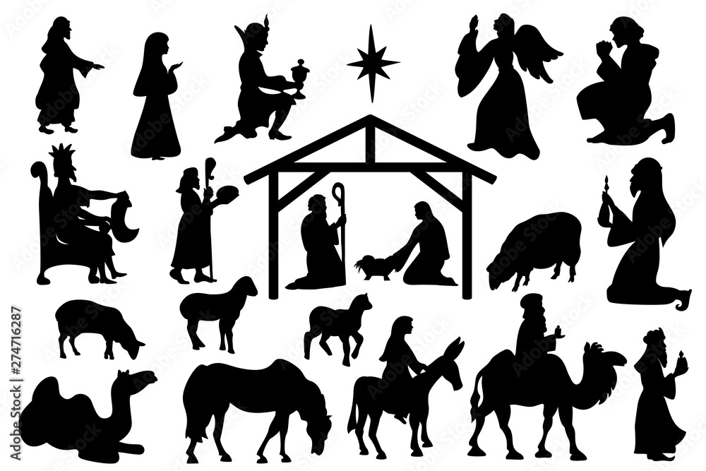 Fototapeta premium Famous Elements Christmas Holly Night