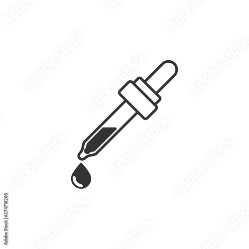 Dropper icon template black color editable. Dropper symbol Flat vector sign isolated on white background. Simple logo vector illustration for graphic and web design.