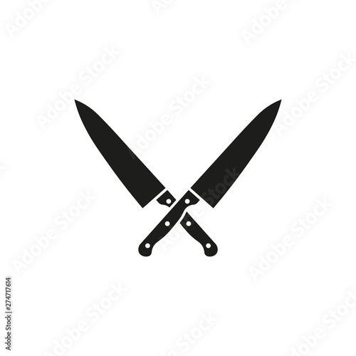 Knife cross icon. Flat design. Vector illustration. Isolated.