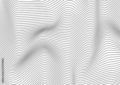 Black lines zigzag wave concept abstract vector background