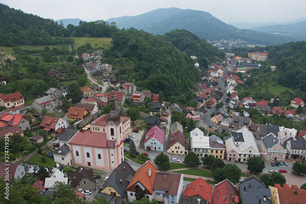 View of the town Stramberk in Czech republic from the castle tower
