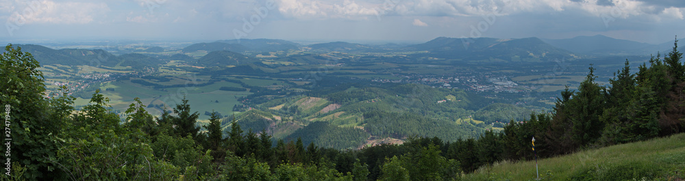 Panoramic view from the summit of Velky Javornik in Beskydy in Czech republic Panoramic view from the summit of Velky Javornik in Beskydy in Czech republic
