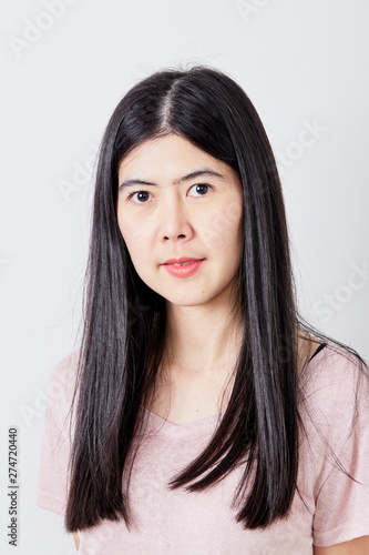 Portrait Beautiful Young Casual Asian Woman