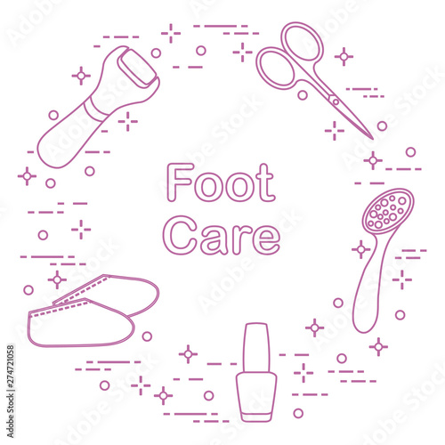 Tools for pedicure. Personal care.