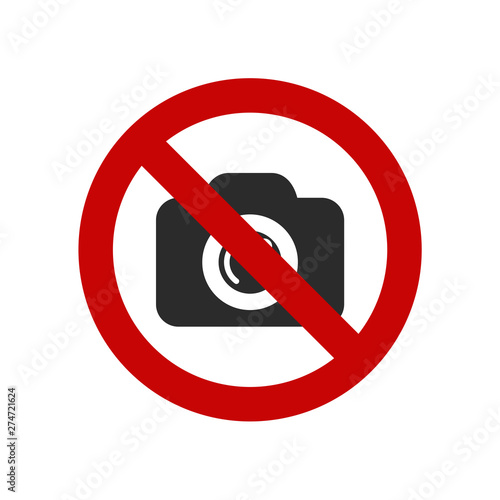 No cameras allowed icon template black color editable. No taking pictures symbol Flat vector sign isolated on white background. Simple logo vector illustration for graphic and web design.