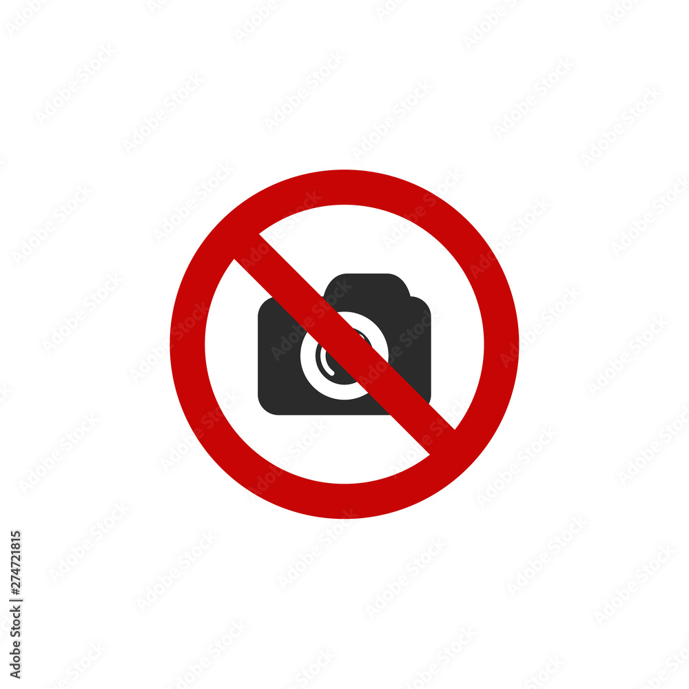 No cameras allowed icon template black color editable. No taking pictures symbol Flat vector sign isolated on white background. Simple logo vector illustration for graphic and web design. No cameras allowed icon template black color editable. No taking pictures symbol Flat vector sign isolated on white background. Simple logo vector illustration for graphic and web design.