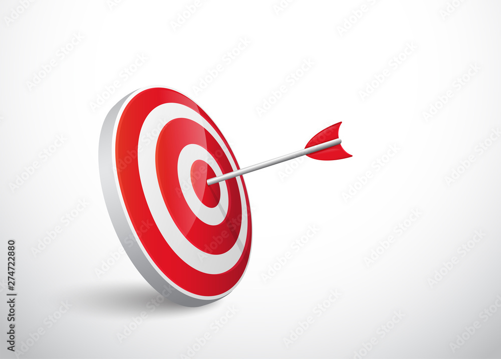 The concept of the success of the arrow bow to the target.
