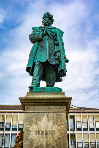 Statue of Italian patriot Daniele Manin in Venice, Italy