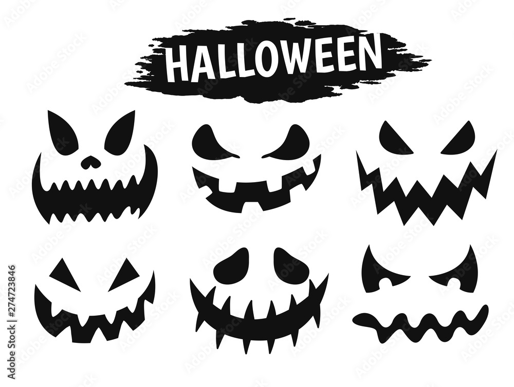 Emotional face icon showing a variety of shadows during the Halloween season. Emotional face icon showing a variety of shadows during the Halloween season.