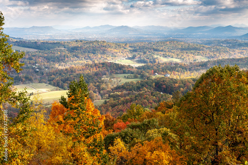 Autumn view from the Blue Ridge Parkway in North Carolina