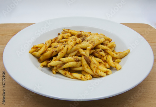Cooked Fusilli al ferretto, traditional italian pasta
