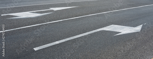 Принти на полотні White arrows pointing directions Regulatory road sign proceed in direction indic