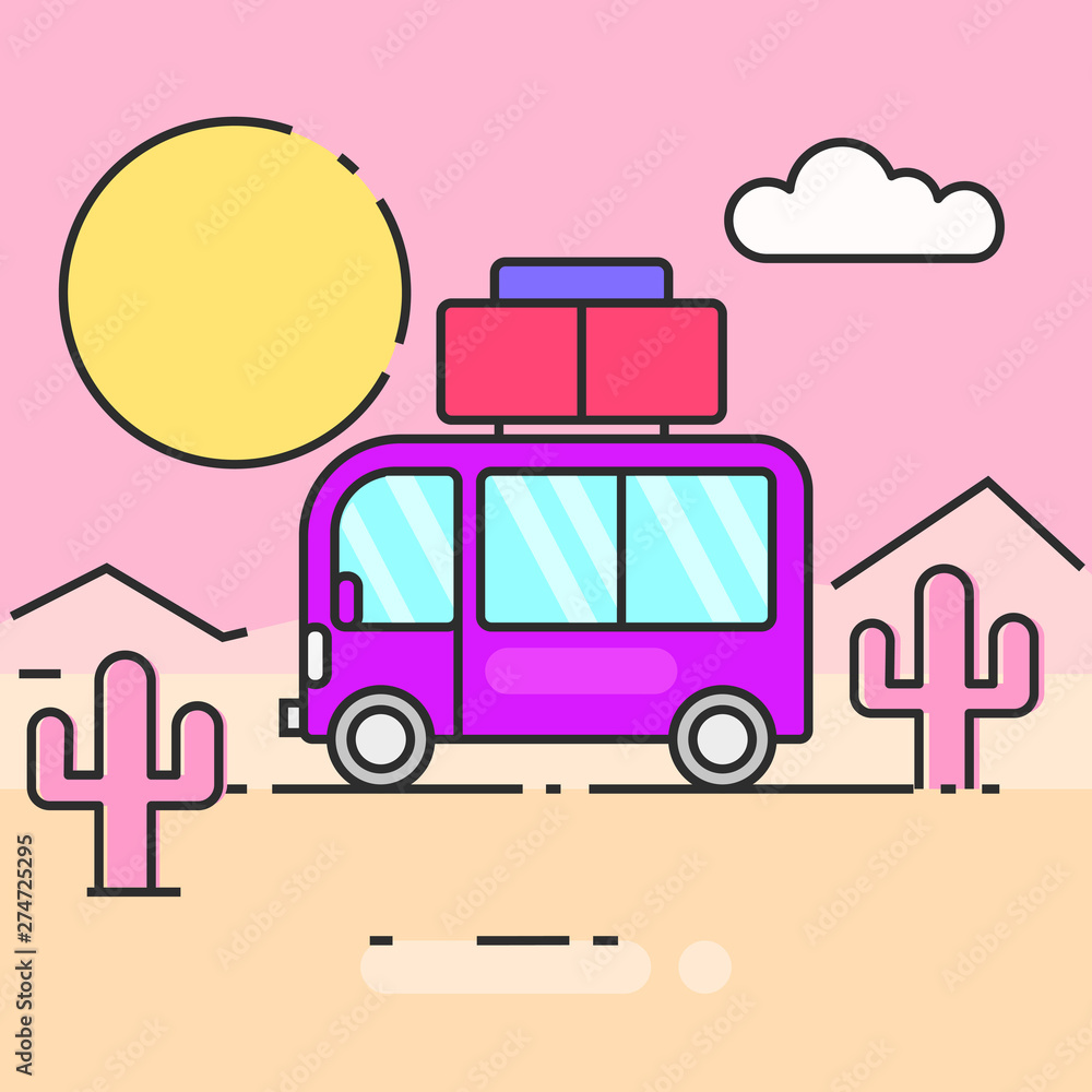 Bus travel the world illustration for your needs Bus travel the world illustration for your needs