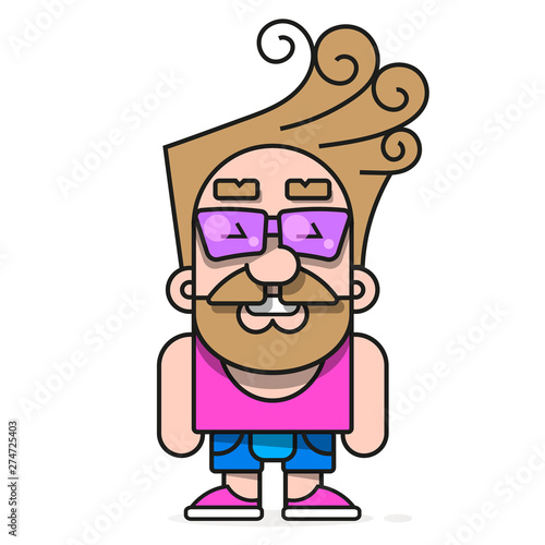 Fashionable Hipster With Glasses And Stylish Hair Background
