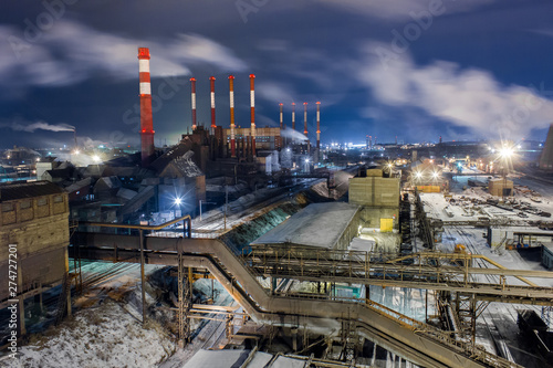 Chelyabinskiy Metallurgicheskiy Kombinat (metal factory) in Chelyabinsk, Ural, Russia