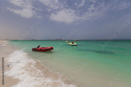 Fototapeta Naklejka Na Ścianę i Meble -  UAE, landscape sea, boat