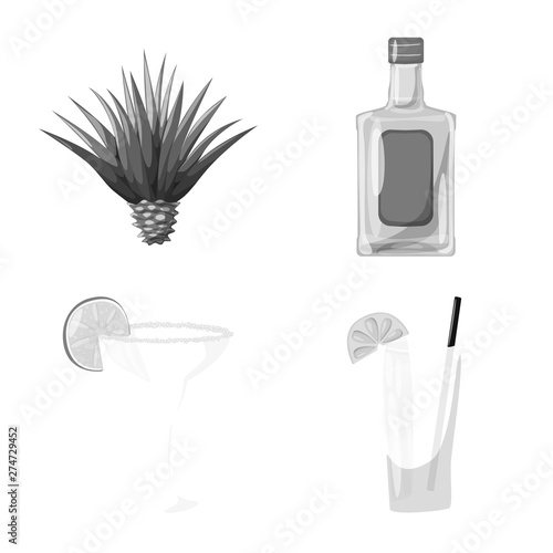 Isolated object of fajita and fiesta symbol. Collection of fajita and celebration stock vector illustration.