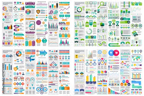 Set of infographic elements data visualization vector design template. Can be used for steps, options, business process, workflow, diagram, flowchart concept, timeline, marketing icons, info graphics. photo