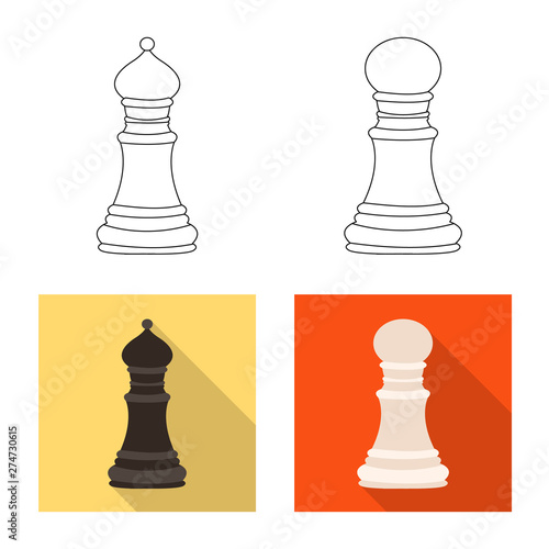 Isolated object of checkmate and thin logo. Collection of checkmate and target vector icon for stock.