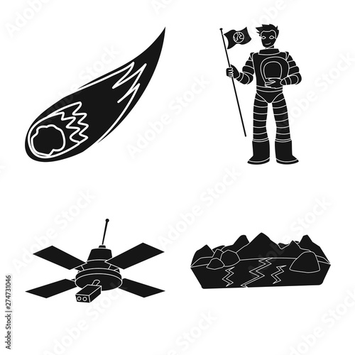 Vector design of colonization and sky sign. Collection of colonization and galaxy stock vector illustration.