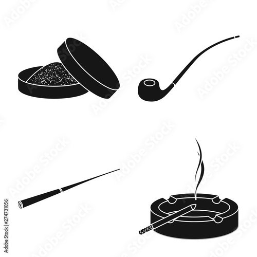 Vector design of anti and habit sign. Collection of anti and tobacco stock vector illustration.