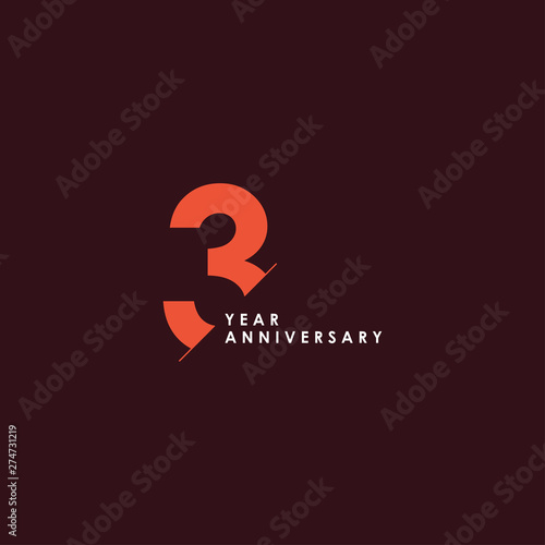 3 Years Anniversary Vector Template Design Illustration
