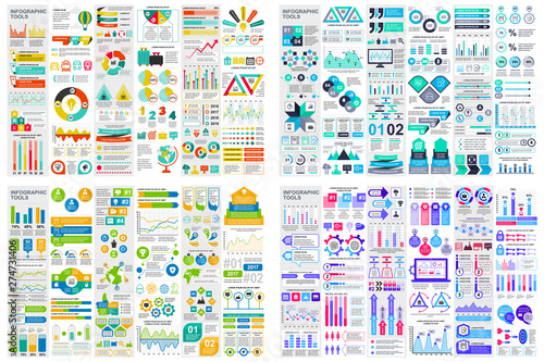 Set of infographic elements data visualization vector design template. Can be used for steps, options, business process, workflow, diagram, flowchart concept, timeline, marketing icons, info graphics.