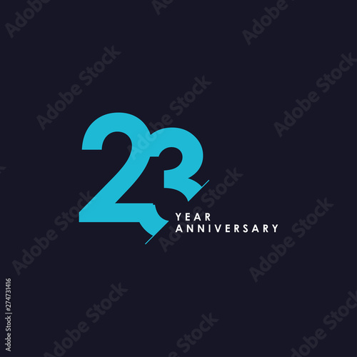 23 Years Anniversary Vector Template Design Illustration photo