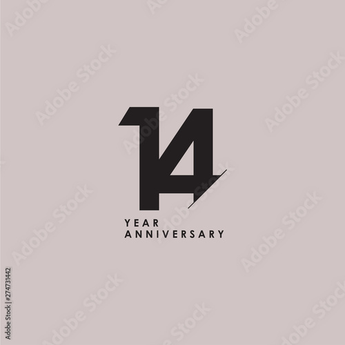 14 Years Anniversary Celebration Vector Template Design Illustration photo