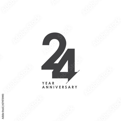24 Years Anniversary Celebration Vector Template Design Illustration