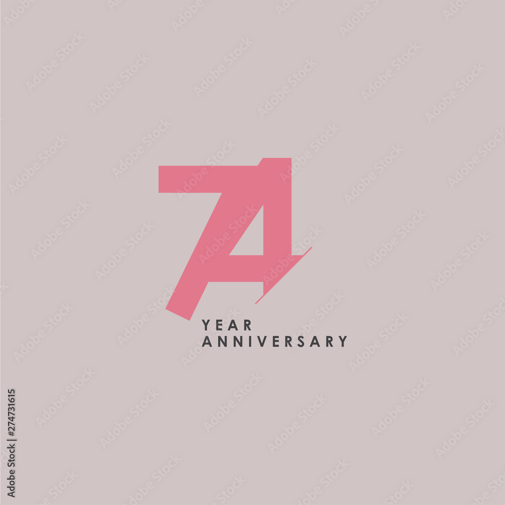 74 Years Anniversary Celebration Vector Template Design Illustration 74 Years Anniversary Celebration Vector Template Design Illustration